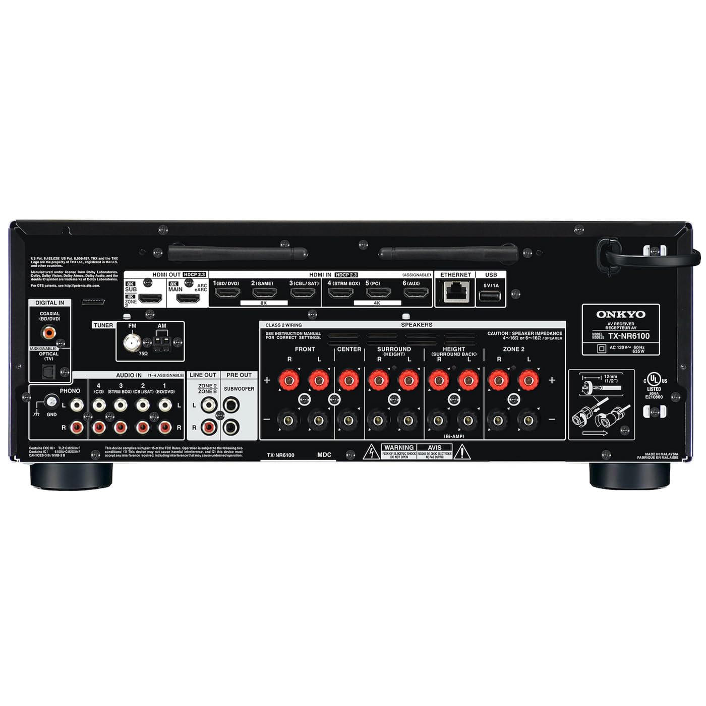 ONKYO TX-NR6100 AV Receiver Bundle with 2 × Klipsch RP-8000F II Floorstanding Speakers