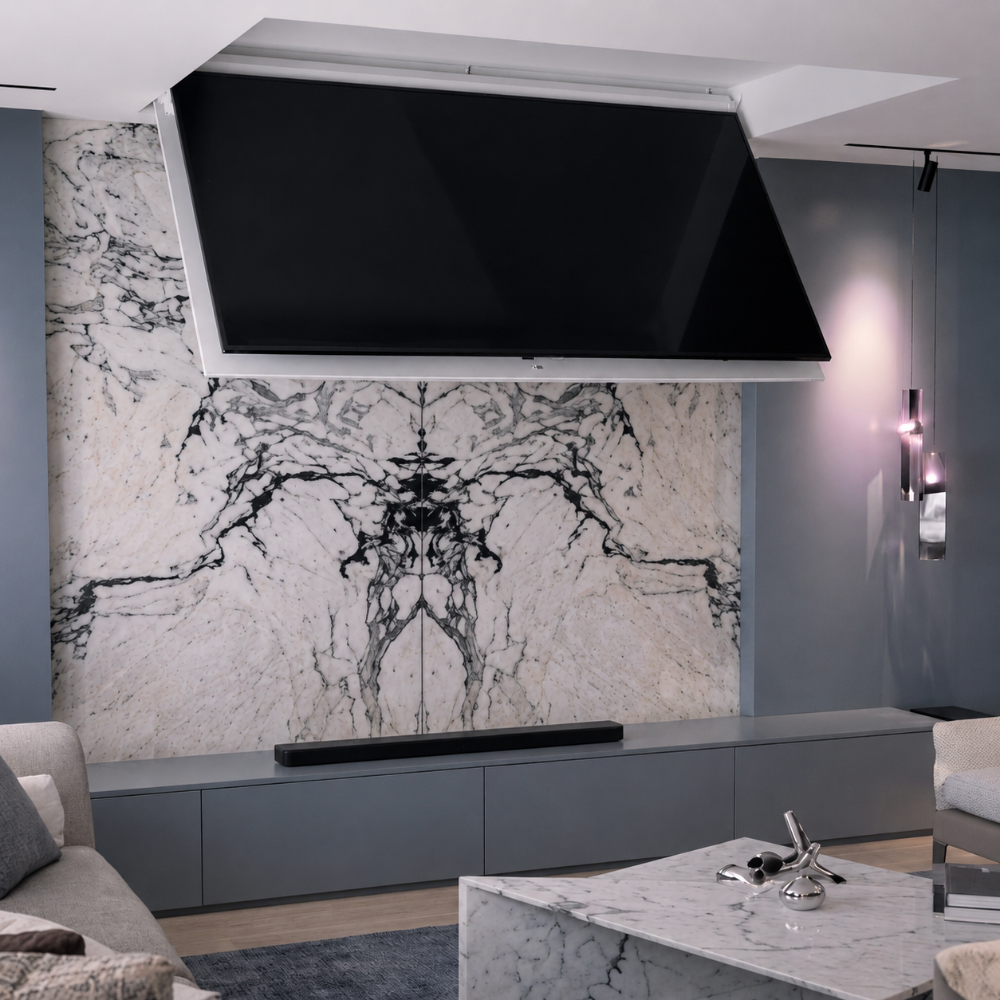 Cinecomfort Motorized Ceiling TV Lift Series for 42–85 Inch TVs