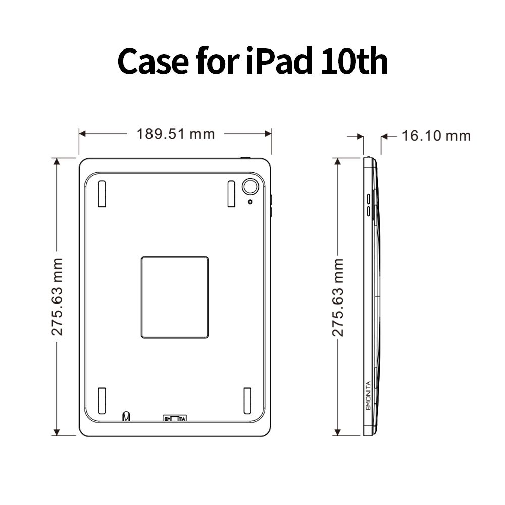 EMONITA In-Wall iPad Mount for iPad 10th Gen / A16 Generation