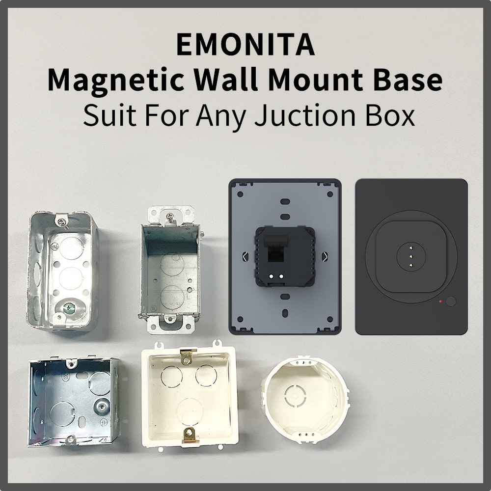 EMONITA iPad Wall Mount with Power Supply – PoE & DC Options, Magnetic Fit