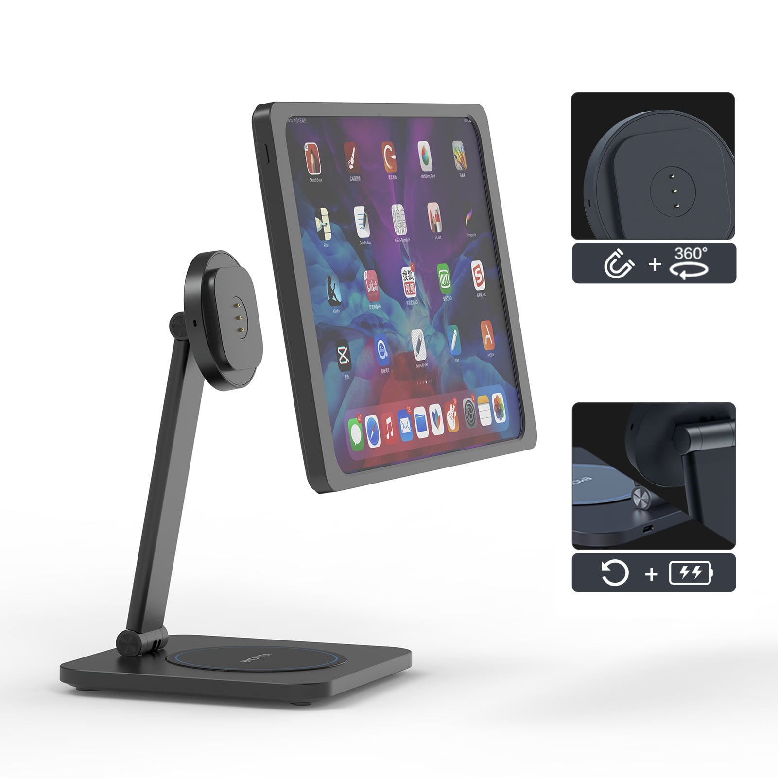EMONITA Magnetic Charging Case for iPad – AC/PoE/DC Compatible