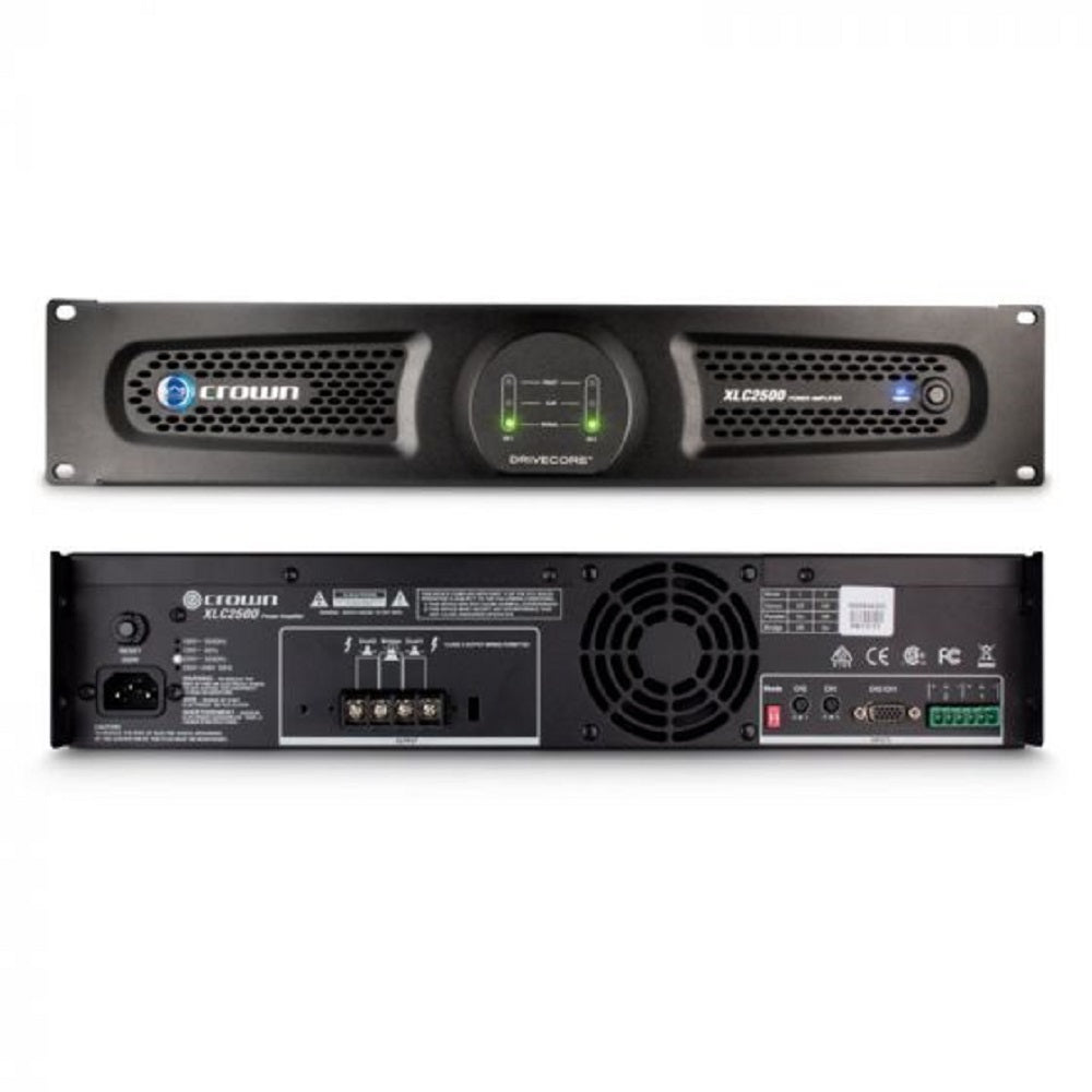 مضخم طاقة كراون XLC 2500 WO DSP ثنائي القناة بقدرة 500 واط
