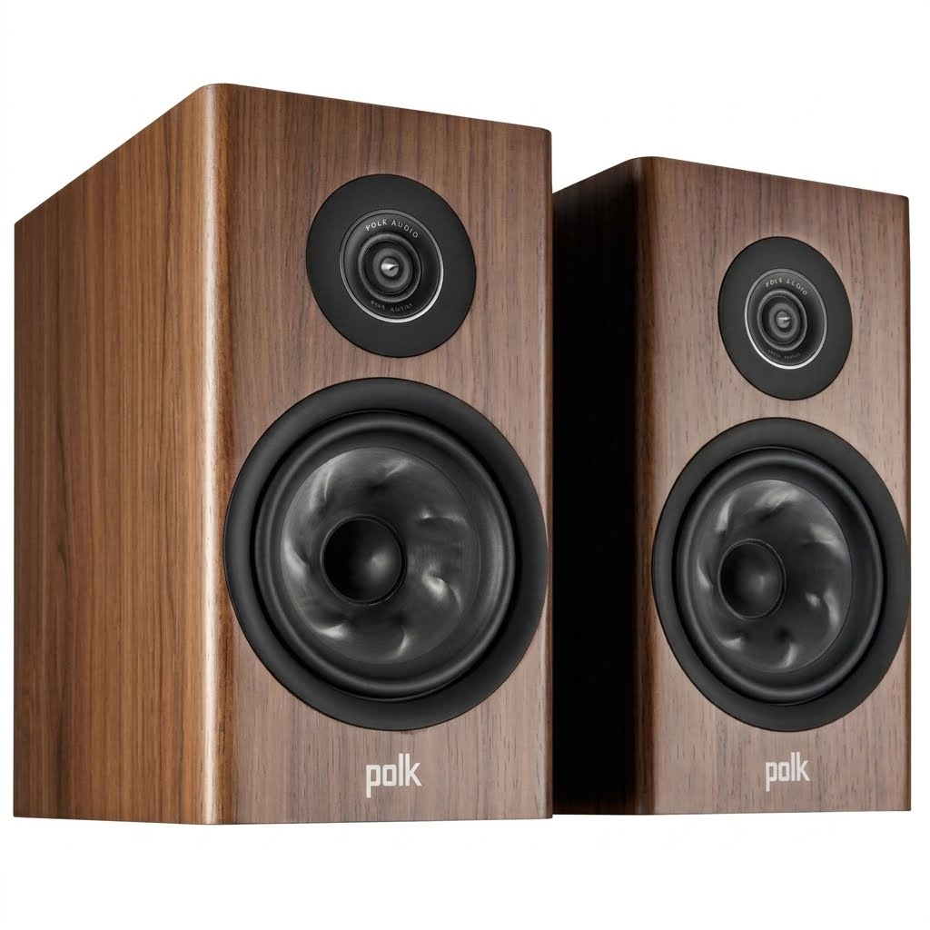 مكبرات صوت POLK AUDIO RESERVE R200 الفاخرة على رفوف الكتب