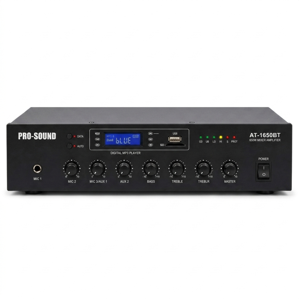 ProSound AT-1650BT 650W Rack Mount Mixer Amplifier with Bluetooth, USB & FM