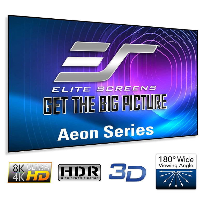 Elite Screens Aeon Series A8K Home Theater Fixed Frame Projector Screen (CineWhite), 2.35:1 Aspect Ratio