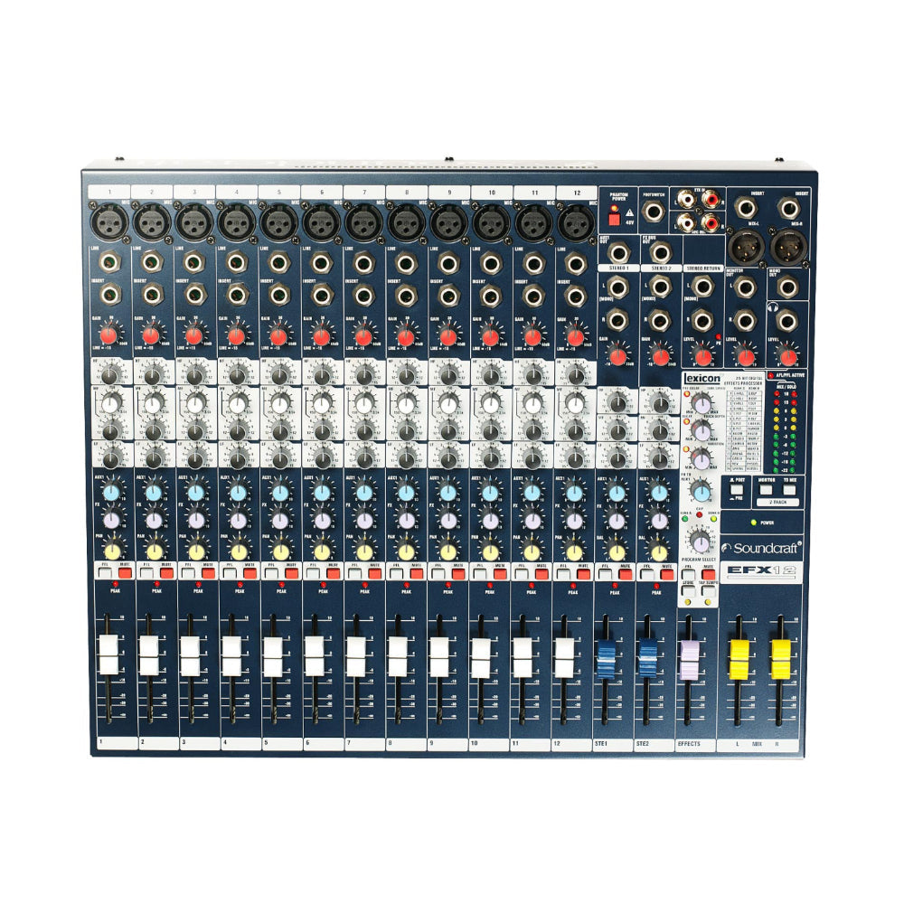 Soundcraft EFX12 خلاطات تأثيرات Lexicon® منخفضة التكلفة وعالية الأداء