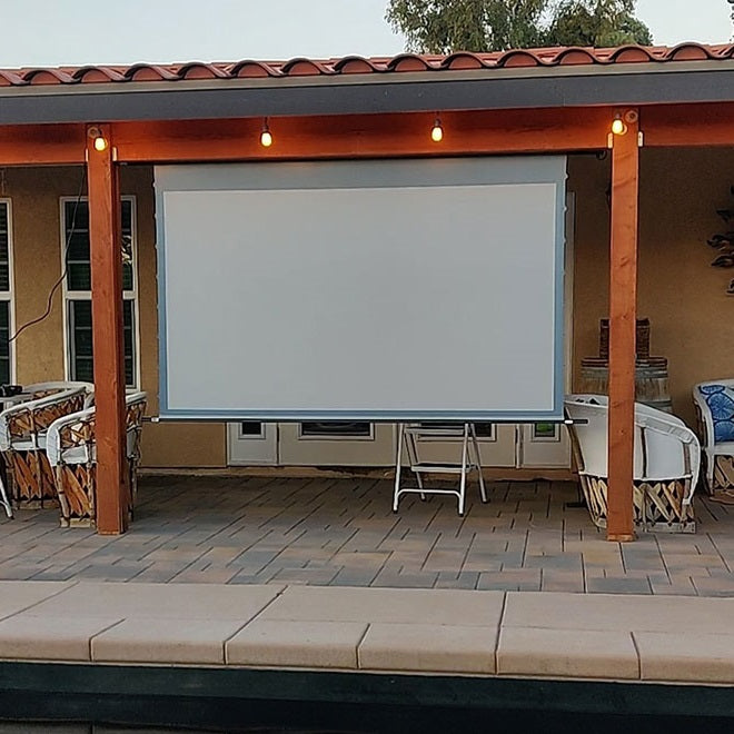 Elite Yard Master Dual Electric Tension Series, 16:9, Electric Screen, Wraith Veil, Standard, Short, and Ultra-Short Throw Projectors