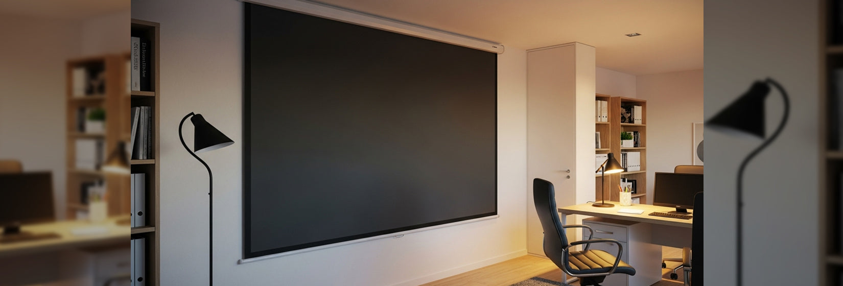 Experience Convenient and Versatile Viewing with Motorized Roll-Up Screens