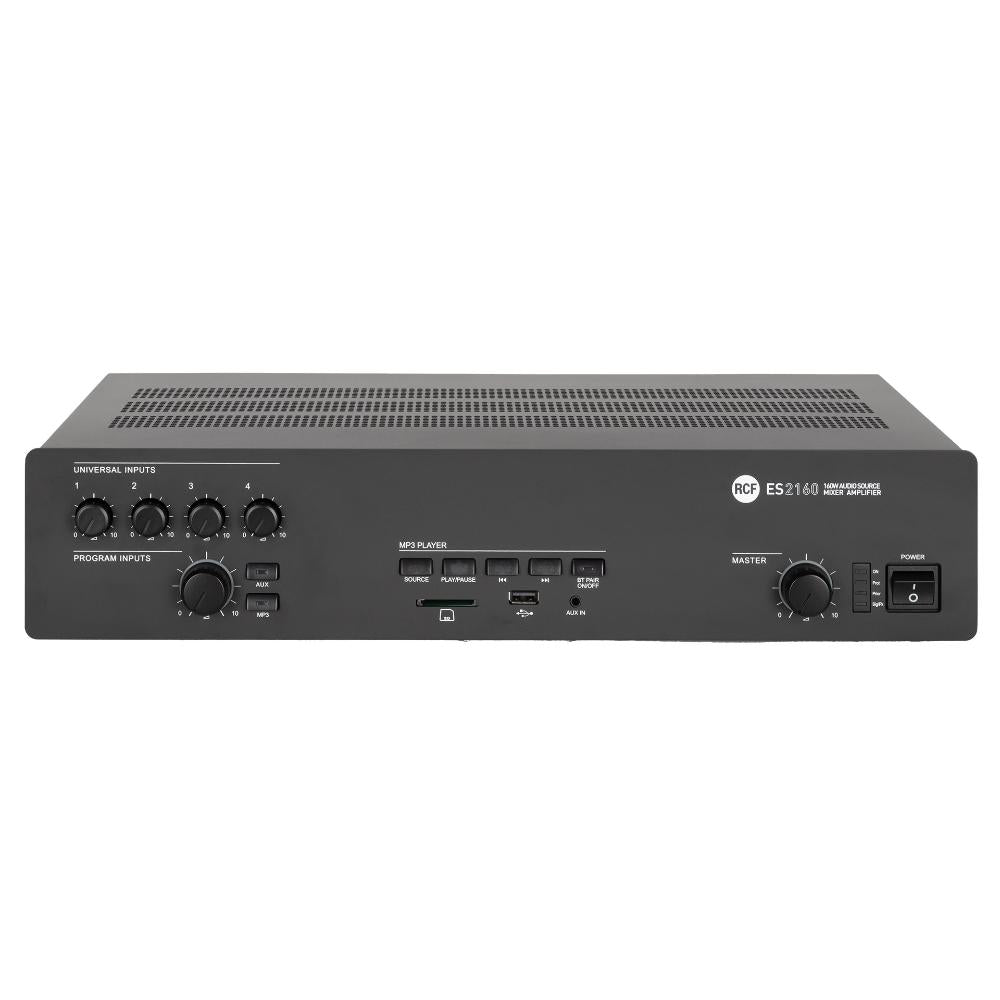 RCF ES 2160 Rack Mount Mixer-Amplifier with MP3 Player and Bluetooth, 160W, 6 Channels