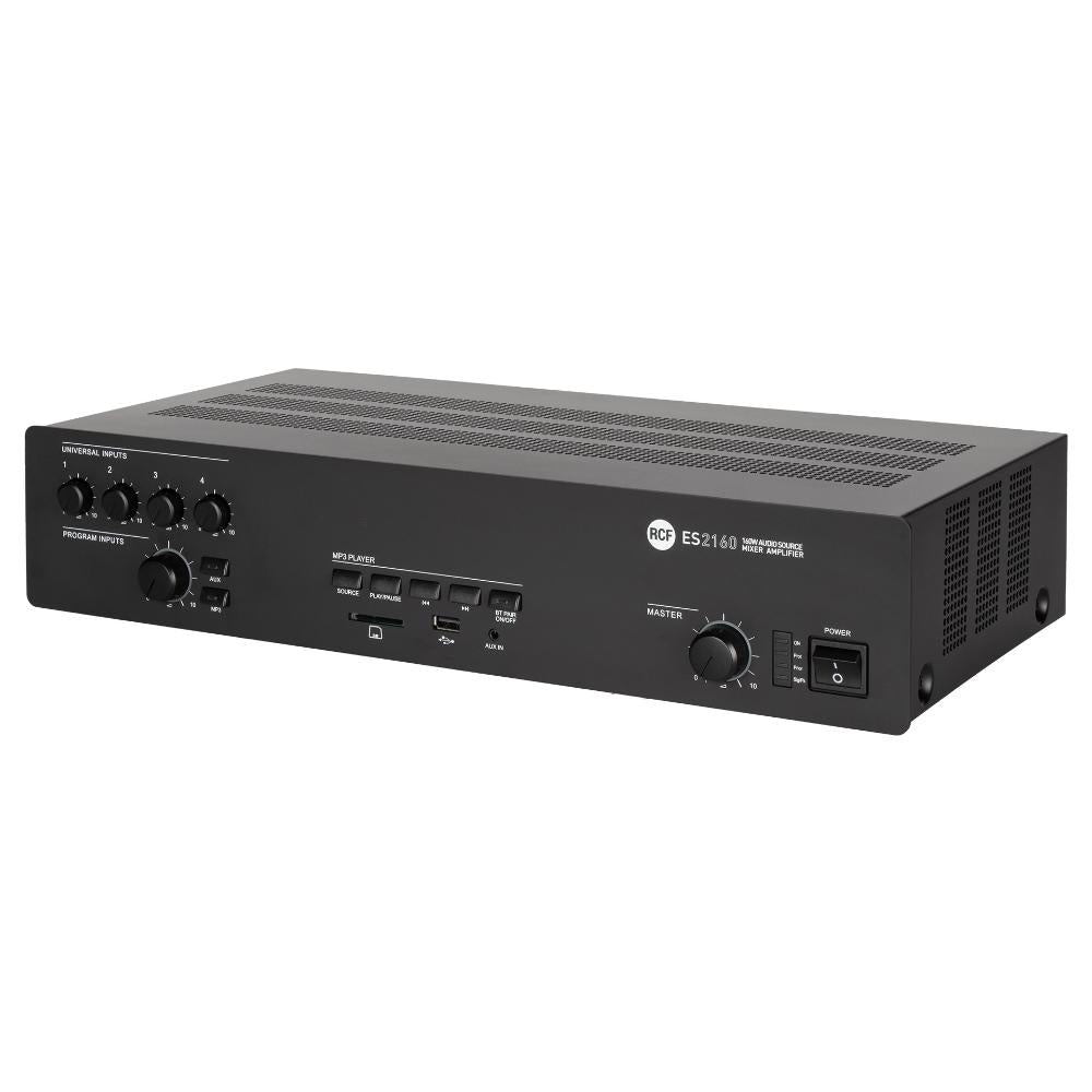 RCF ES 2160 Rack Mount Mixer-Amplifier with MP3 Player and Bluetooth, 160W, 6 Channels