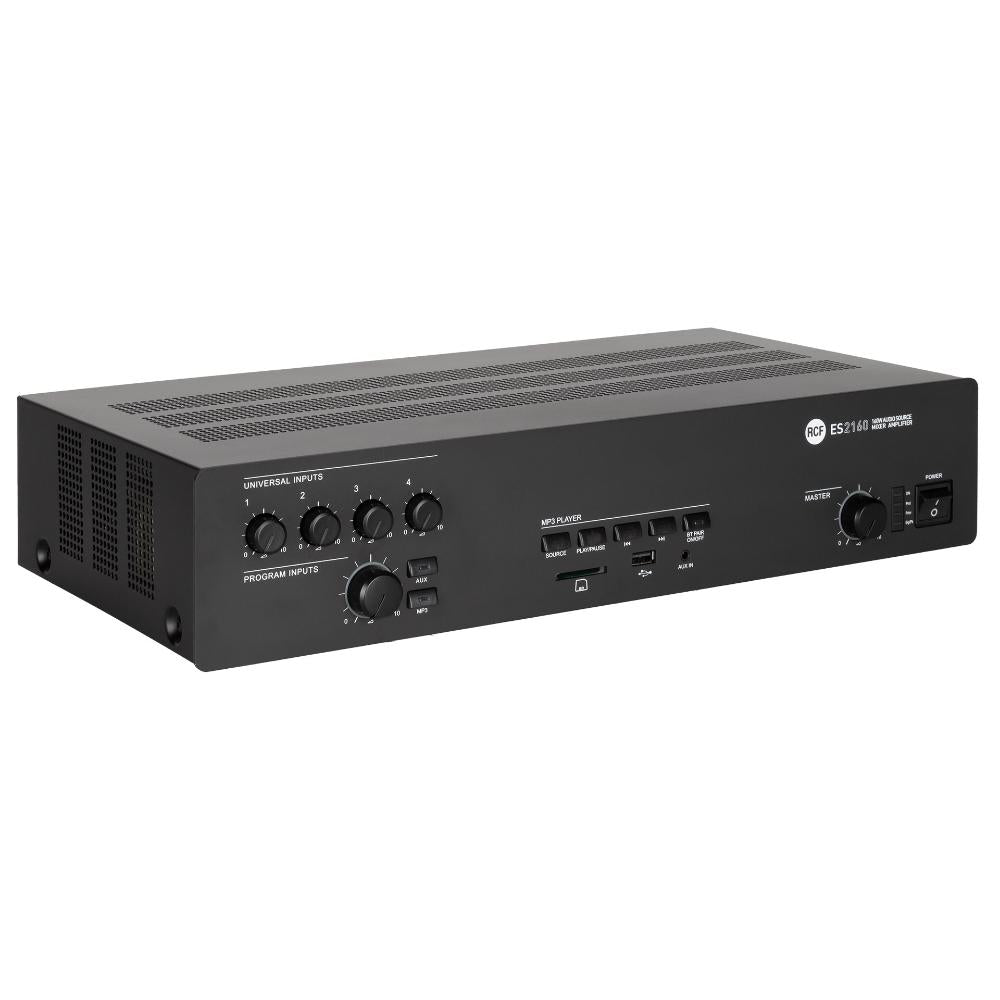 RCF ES 2160 Rack Mount Mixer-Amplifier with MP3 Player and Bluetooth, 160W, 6 Channels