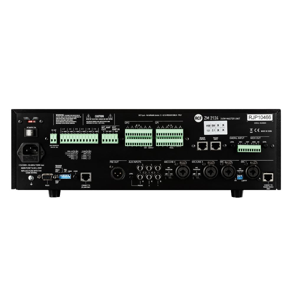 RCF ZM 2124 Rack Mount 6-Zone Amplified Master Unit