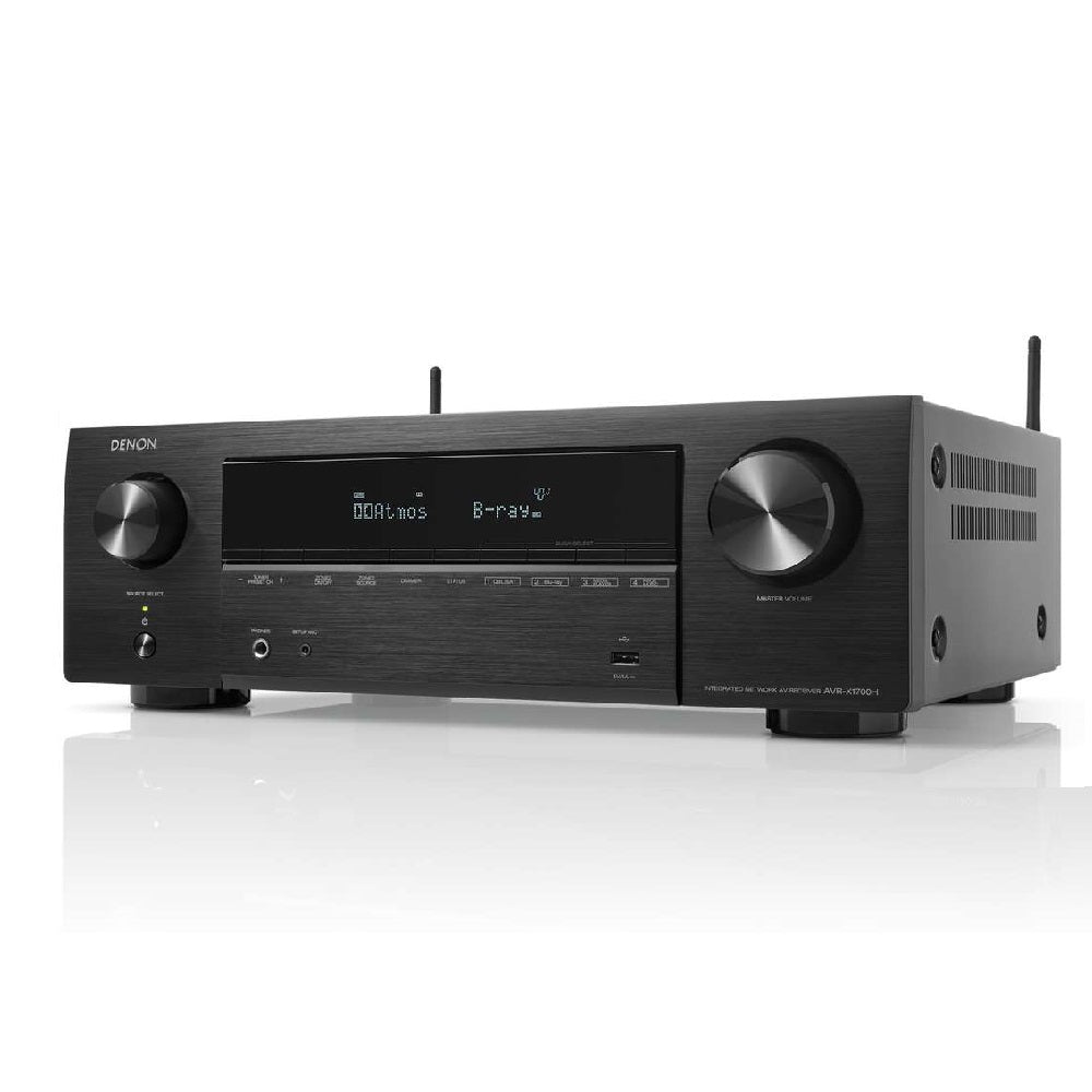 جهاز استقبال Denon Avrx1700h 7.2ch 8k Av مع صوت ثلاثي الأبعاد وتحكم صوتي وHeos مدمج 