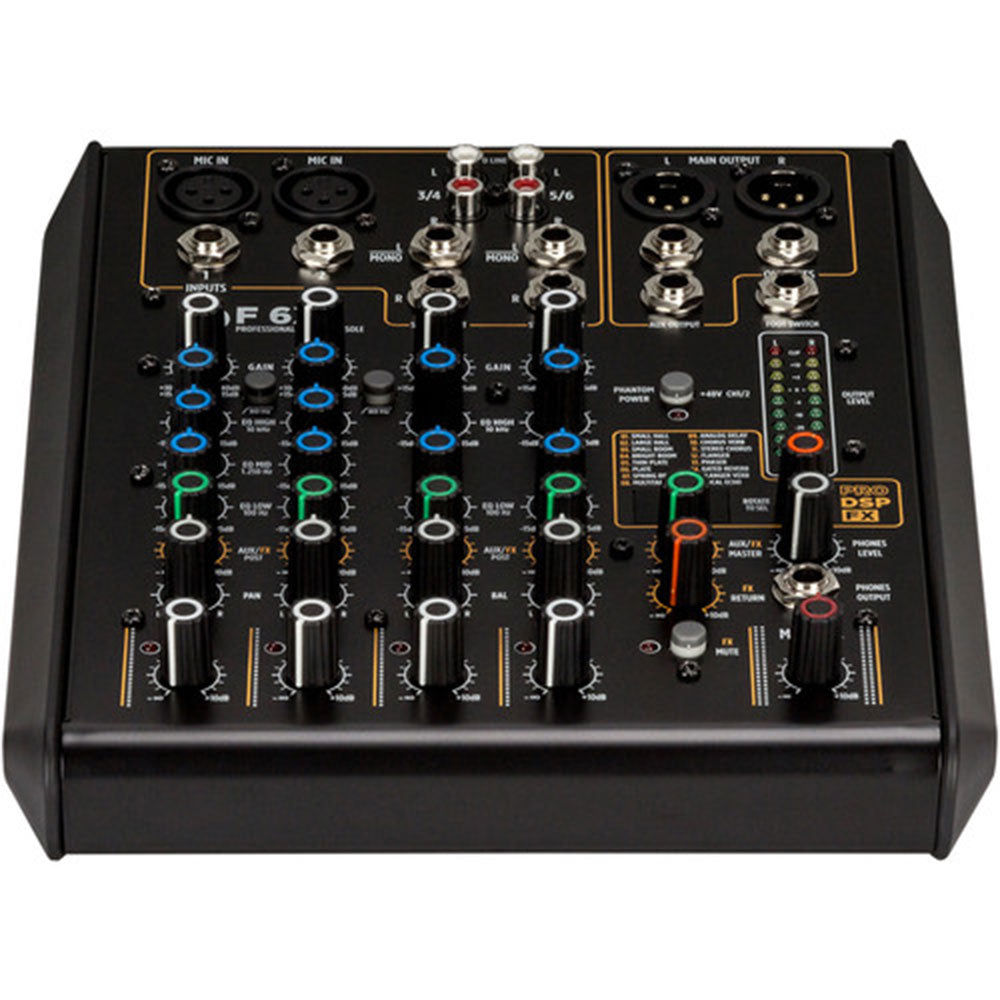 F 6X 6 CHANNEL MIXING CONSOLE WITH MULTI-FX