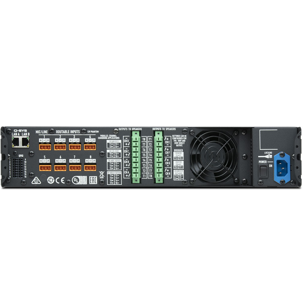 CX-Q 8K8 Q-SYS Eight-channel Network Amplifier