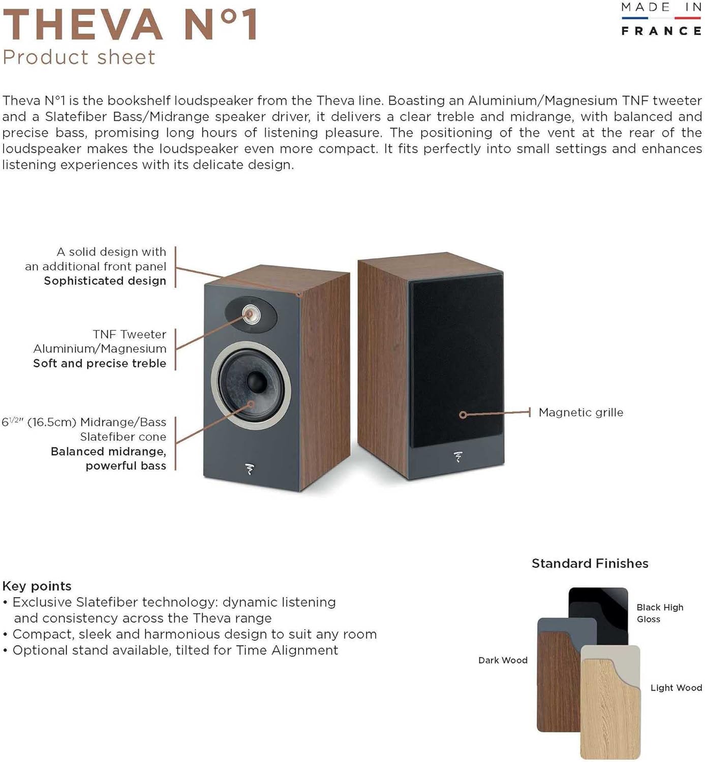 Focal Theva N1 Bookshelf 2-Way Speaker 60W