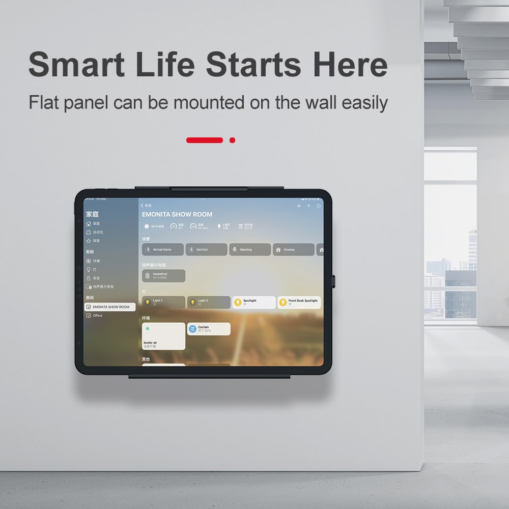 EMONITA ClipDock Wall – Secure Fixed iPad Wall Mount with Wired Charging