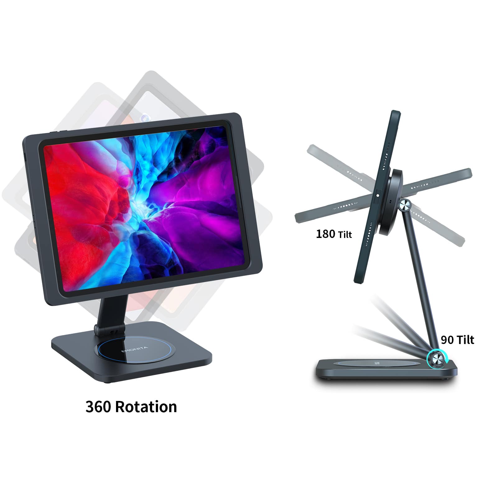 EMONITA 18W Fast Charging Foldable Magnetic Stand with Charging Case for iPad 10.2-in. (7th/8th/9th Gen)