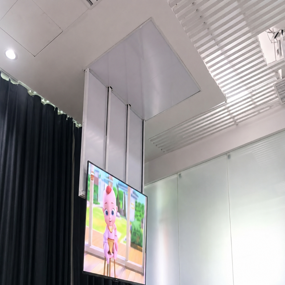 Cinecomfort Motorized Ceiling TV Lift Series with Drop Function for 42–85 Inch TVs