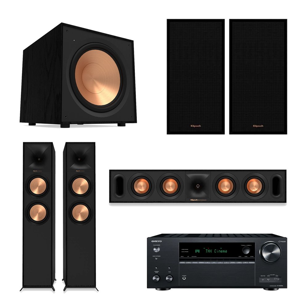 Onkyo TX-NR696 + Klipsch R-Series 5.1 Home Theater Speaker System bundle