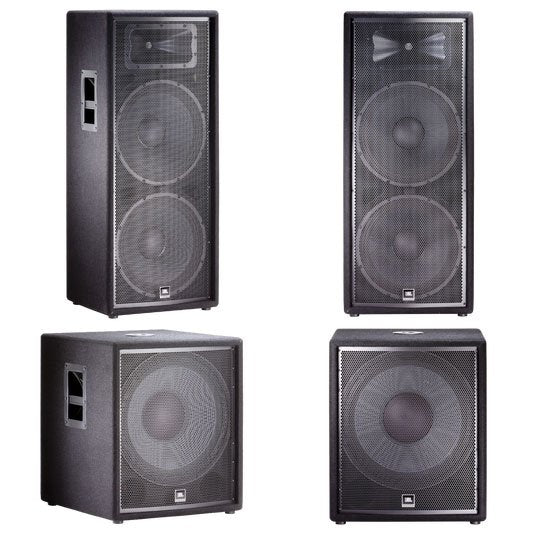 JBL JRX225 Dual 15" PA Speakers + JRX218S 18" Subwoofer