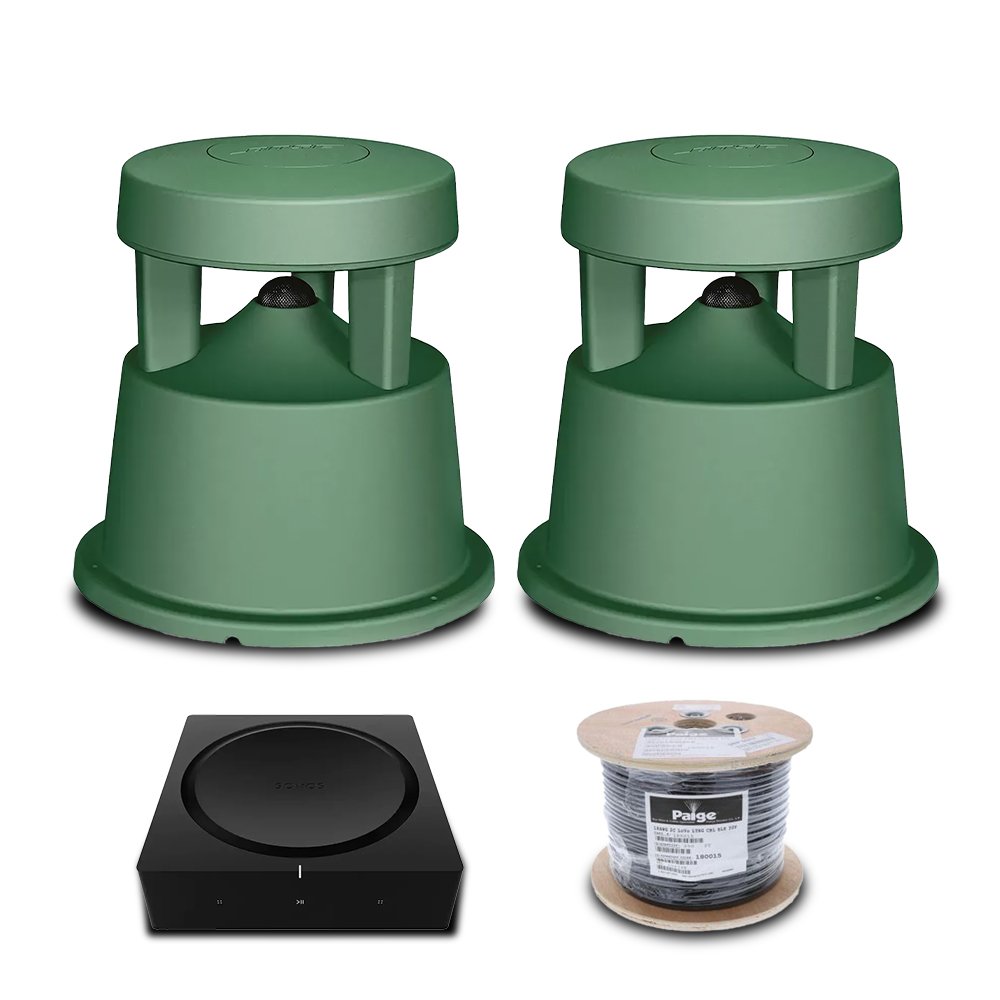 Bose 360P Garden Speaker Outdoor Audio Bundle with Sonos Amplifier AMPG1UK1BLK and 25m Paige Speaker Cable
