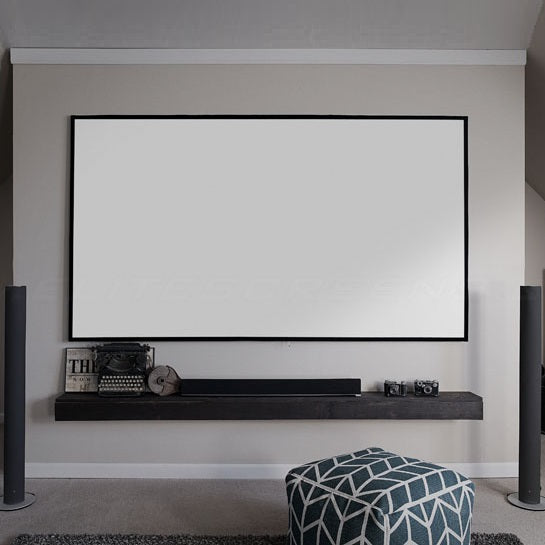 شاشة عرض بإطار ثابت للمسرح المنزلي من سلسلة Aeon Series A8K من Elite Screens (أبيض سينمائي)، نسبة عرض إلى ارتفاع تبلغ 2.35:1 