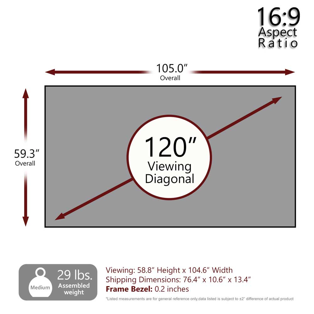شاشة عرض بإطار ثابت من سلسلة Elite Aeon CineGrey 3D ALR | نسبة العرض إلى الارتفاع 16:9، 4K/8K، فائقة الدقة، ثلاثية الأبعاد، رمي قياسي 