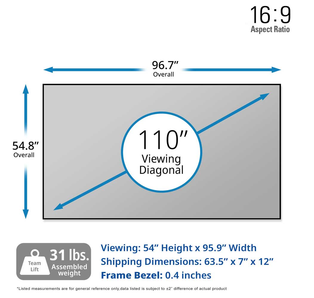 Elite Screen Aeon CineGrey 3D AT Series Acoustic Perforated Screen, 16:9, 4K/8K, Ultra HD Home Theater Fixed Frame Projector Screen, Standard Throw Projectors