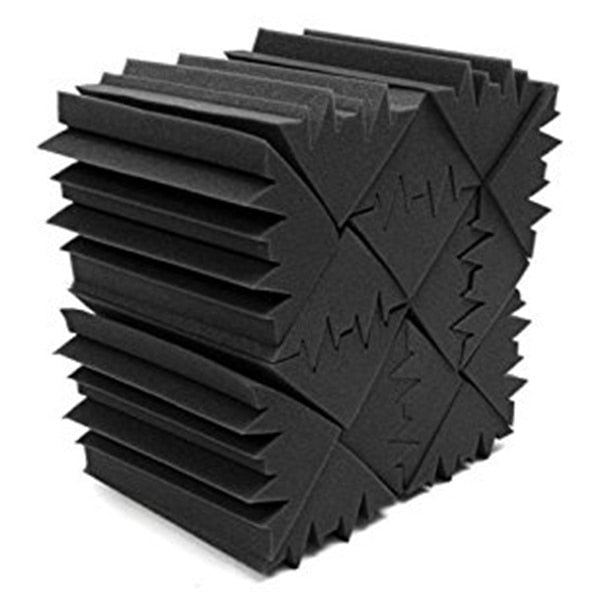 Hot sale New 8 Pack of 4.6 in X 4.6 in X 9.5 in Black Soundproofing Insulation Bass Trap Acoustic Wall Foam Padding Studio Foam