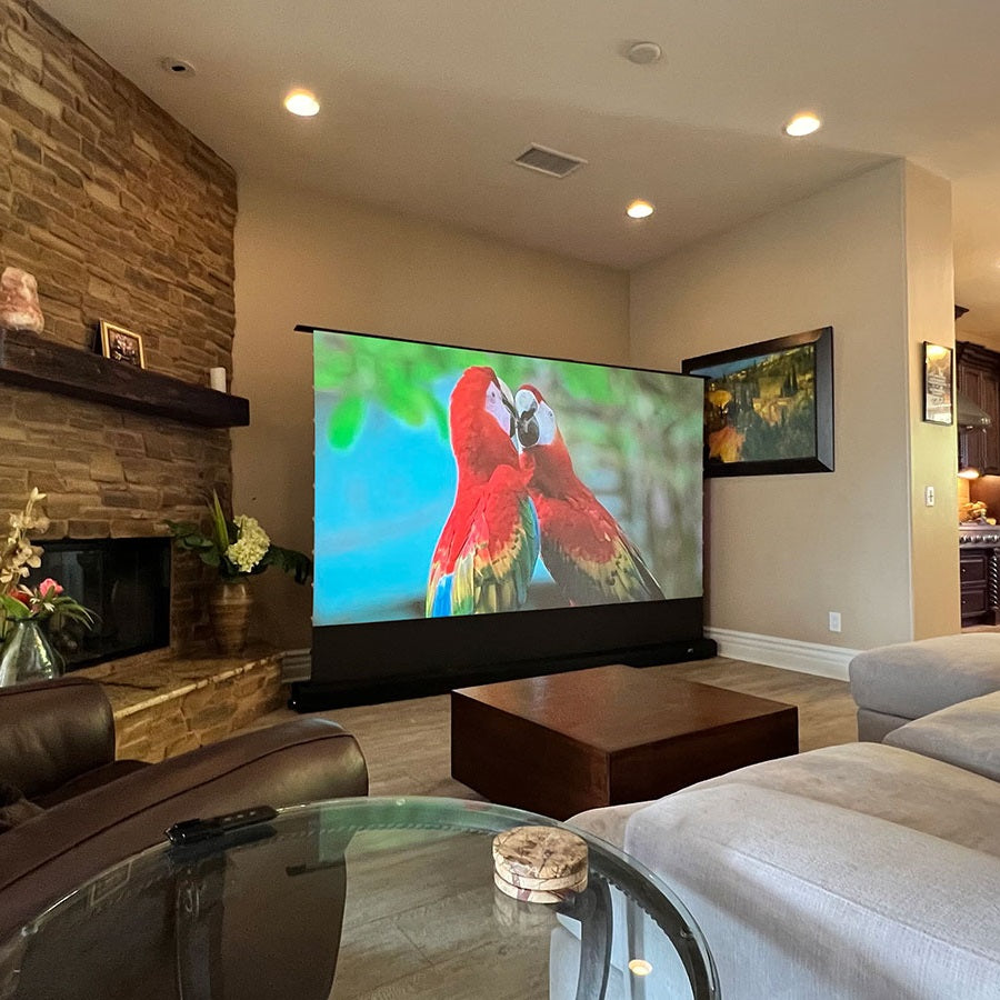 Elite Screen Aeon CineGrey 3D AT Series Acoustic Perforated Screen, 16:9, 4K/8K, Ultra HD Home Theater Fixed Frame Projector Screen, Standard Throw Projectors