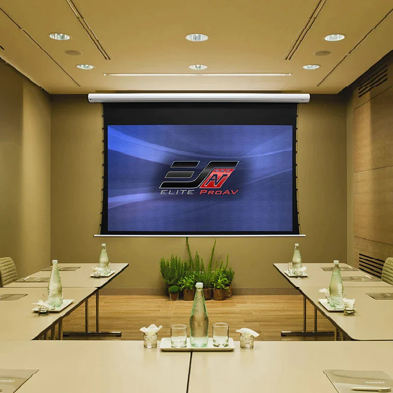 Elite Saker Tab-Tension CineGrey 5D Series Ambient Light Rejecting Screen, 16:9, Electric Roll Up Projector Screen, CineGrey, Standard Throw Projectors