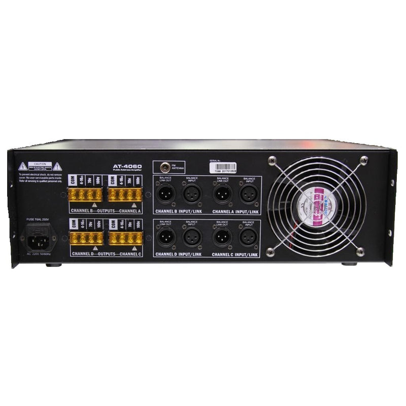Pro-Sound 4 Channel Mixer Amplifier - AT4060 - USB/SD/FM/Bluetooth