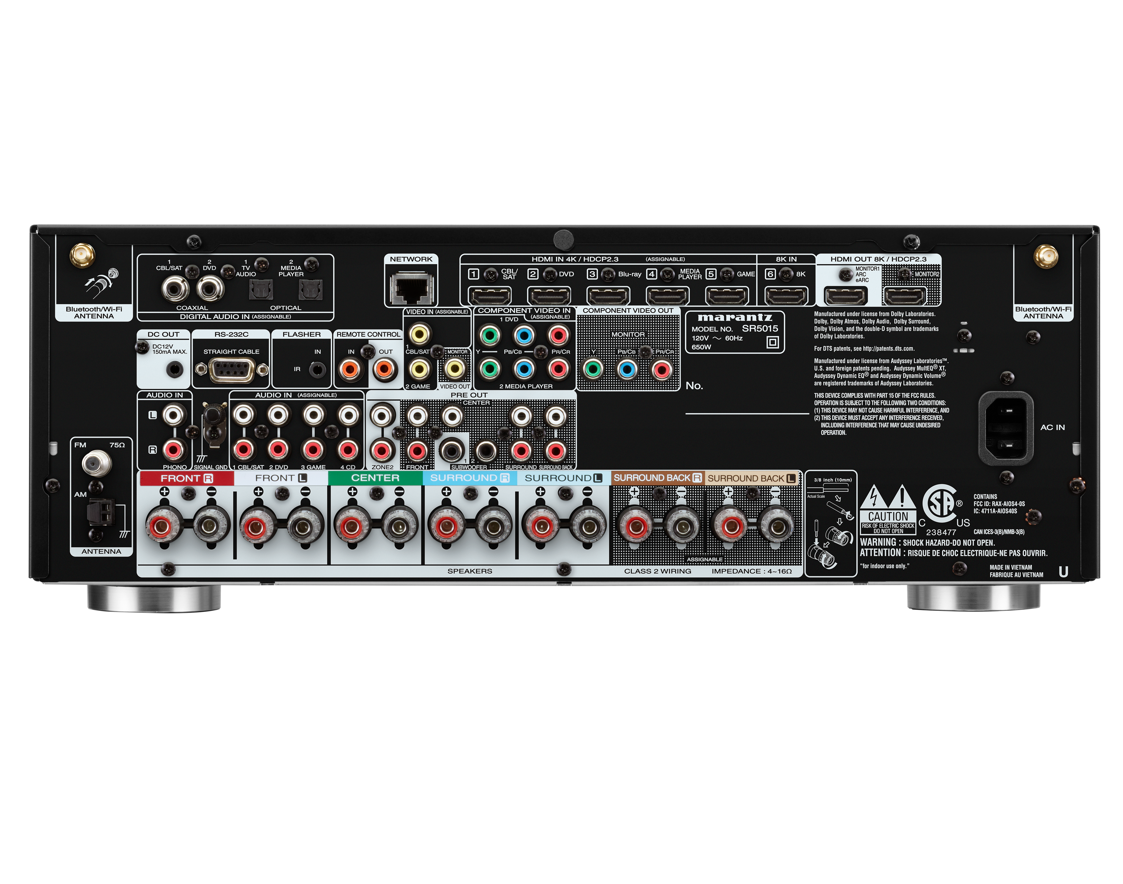 Marantz 8K Ultra HD AV Receiver SR5015-7.2 Channel  – Bluetooth Wireless Streaming